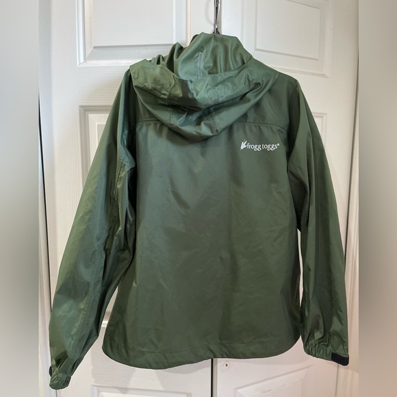 Frogg Toggs Mens Green Long Sleeve Zip Front Hooded Windbreaker Jacket Sz M/L - Picture 2 of 8